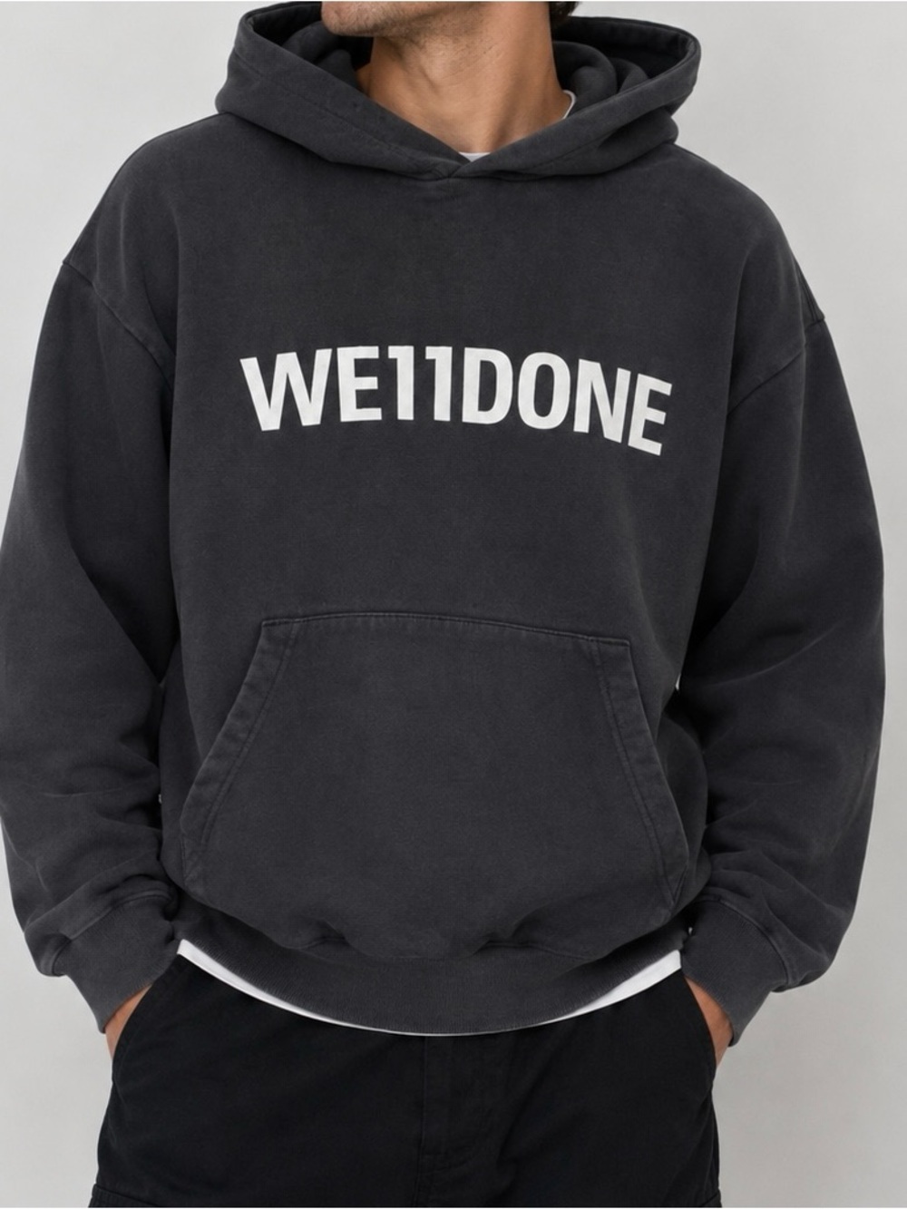 WE11DONE Black Logo Hoodie